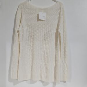Women's Croft & Barrow Cream Textured Knit Sweater